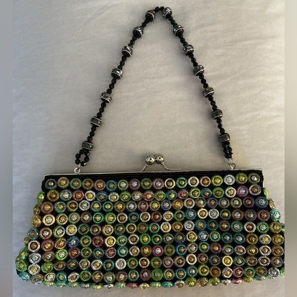Multicolor Beaded Clutch Kisslock Hand Evening Bag NWOT - Picture 7 of 7